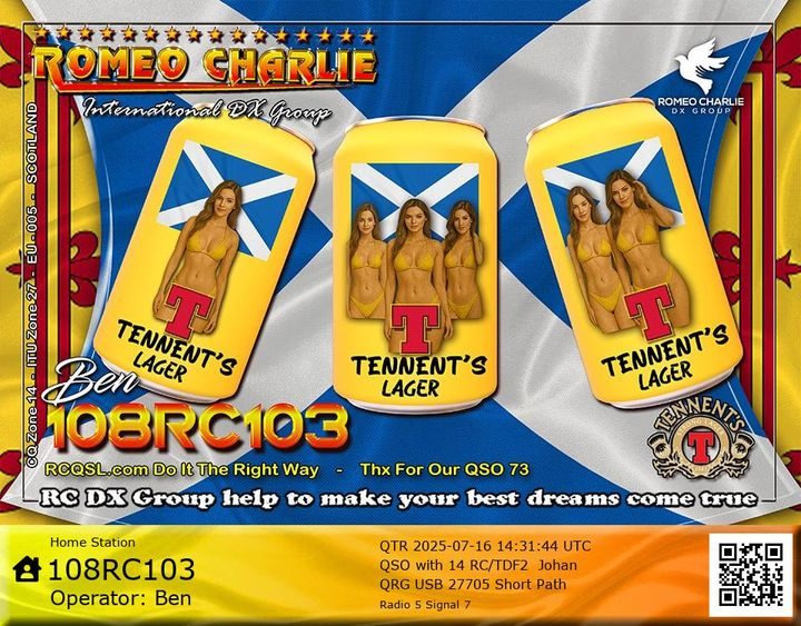 eQSL de 108RC103 BEN - Écosse 🏴