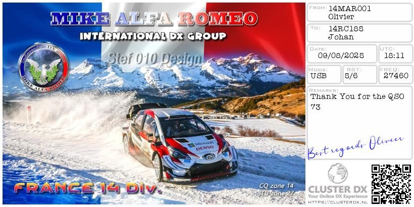 eQSL de 14MAR001 OLIVIER - France 🇫🇷
