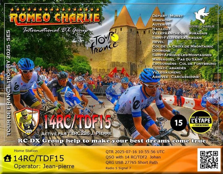 eQSL de 14RC TDF15 JEAN PIERRE - France 🇫🇷
