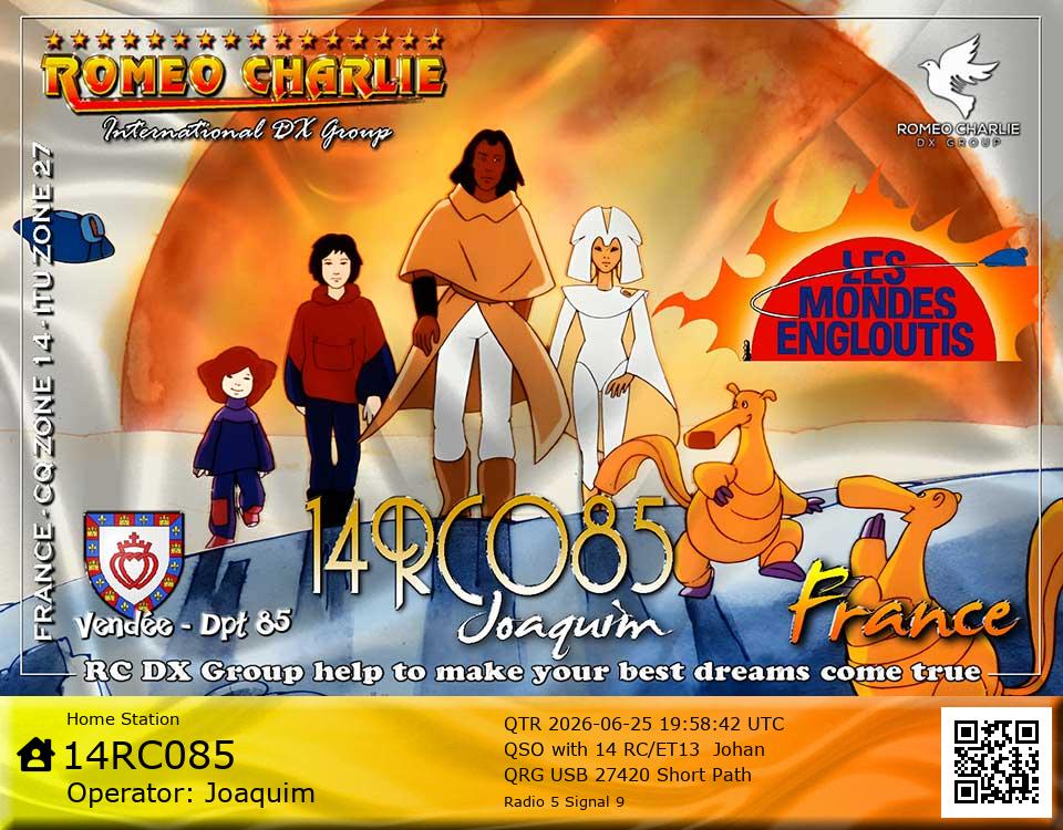 eQSL de 14RC085 JOAQUIM, France – contact DX bande 11 mètres 27.420 MHz