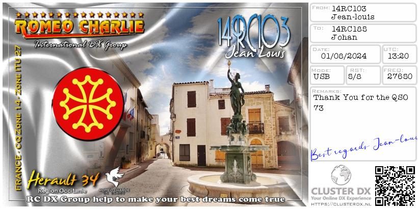 eQSL de 14RC103 JEAN LOUIS - France 🇫🇷