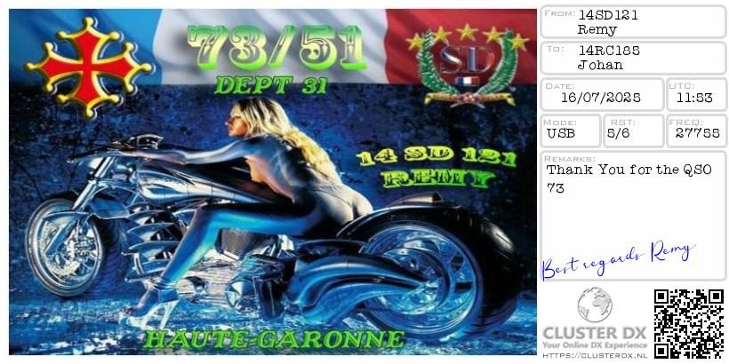 eQSL de 14SD121 REMY - France 🇫🇷