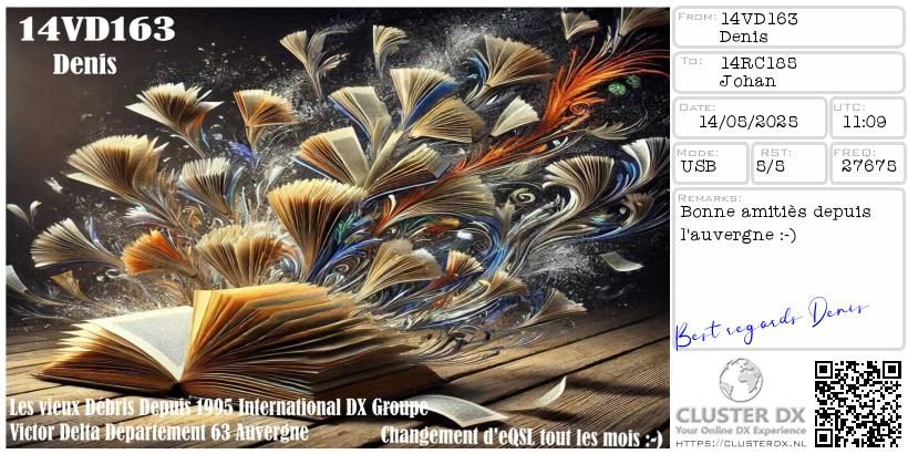 eQSL de 14VD163 DENIS - France 🇫🇷