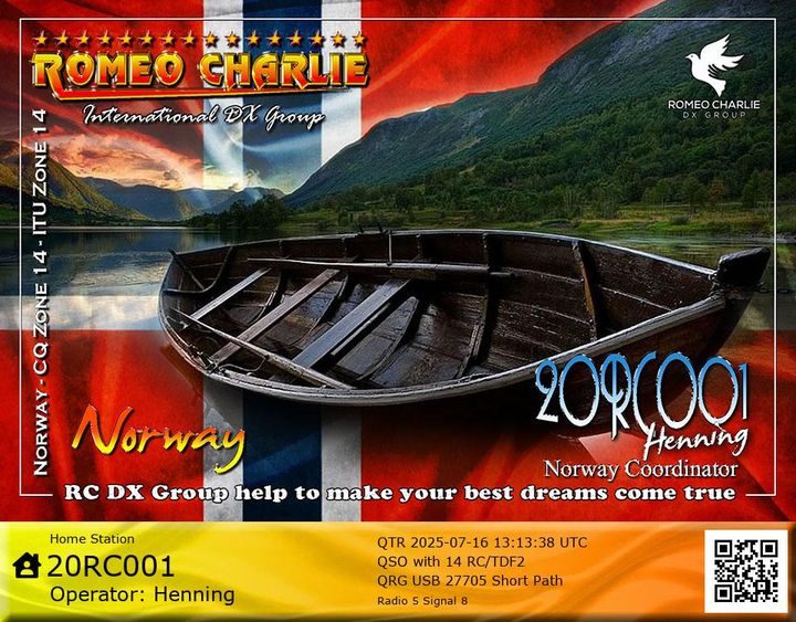 eQSL de 20RC001 HENNING - Norvège 🇳🇴