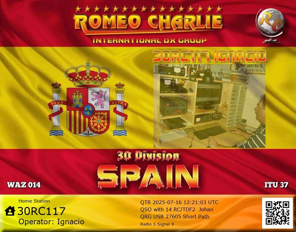 eQSL de 30RC117 IGNACIO - Espagne 🇪🇸