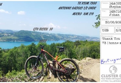 eQSL reçue de 14ACS38 STEPHANE, France – contact DX bande 11 mètres 27 MHz
