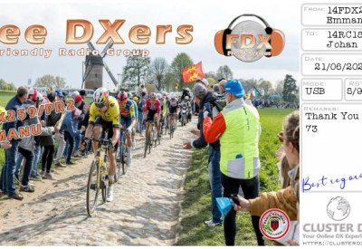 eQSL reçue de 14FDX259 EMMANUEL, France – contact DX bande 11 mètres 27 MHz