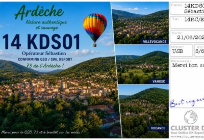 eQSL reçue de 14KDS01 SEBASTIEN, France – contact DX bande 11 mètres 27 MHz