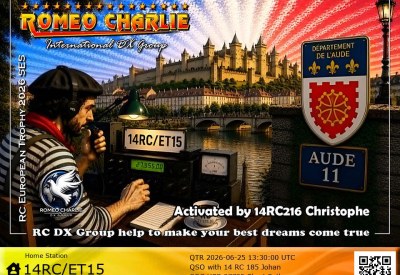 eQSL reçue de 14RC-ET15 CHRISTOPHE, France – contact DX bande 11 mètres 27 MHz
