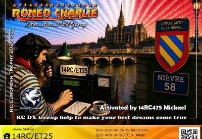 eQSL reçue de 14RC-ET25 MIKA, France – contact DX bande 11 mètres 27 MHz