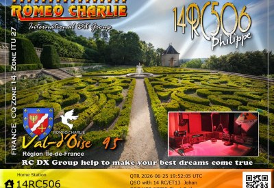 eQSL reçue de 14RC506 PHILIPPE, France – contact DX bande 11 mètres 27 MHz
