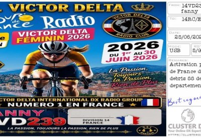 eQSL reçue de 14VD239 FANNY, France – contact DX bande 11 mètres 27 MHz