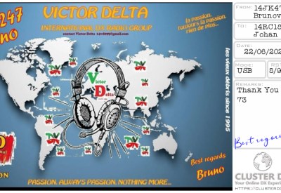 eQSL reçue de 14VD247 BRUNO, France – contact DX bande 11 mètres 27 MHz