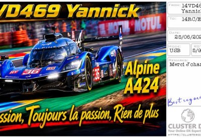 eQSL reçue de 14VD469 YANNICK, France – contact DX bande 11 mètres 27 MHz