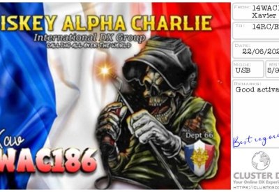 eQSL 14WAC186 XAVIER — France
