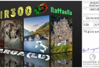 eQSL reçue de 1RIR300 RAFFAELLO, Italie – contact DX bande 11 mètres 27 MHz