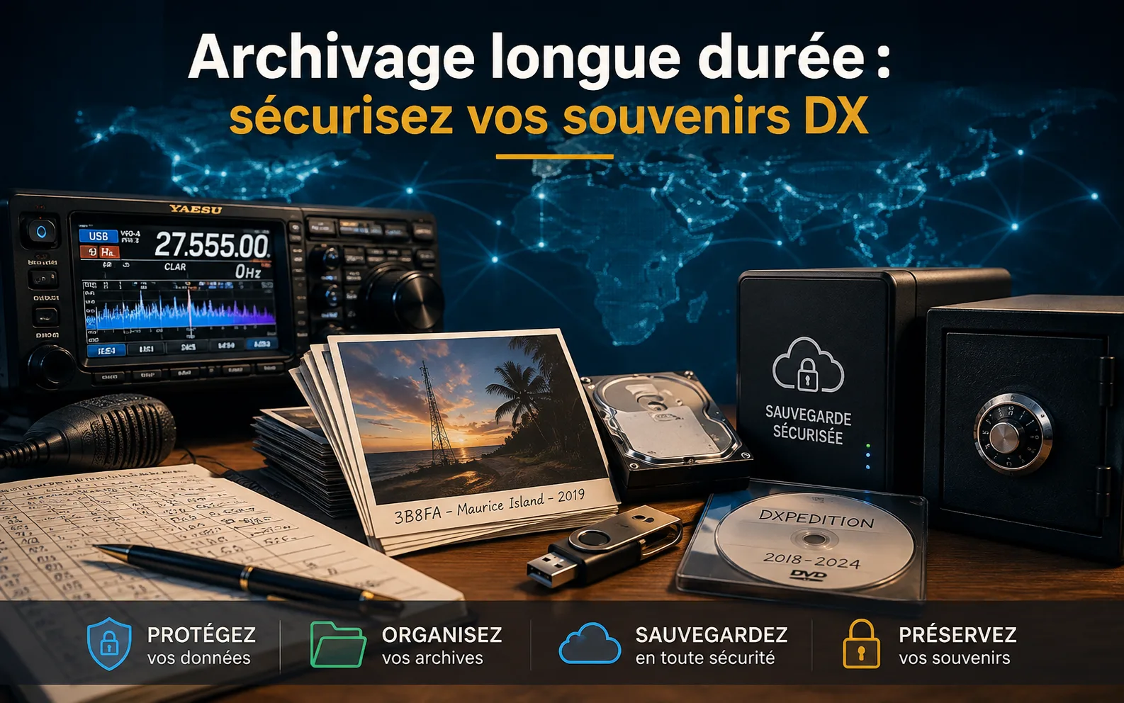 Disque dur externe et clé USB pour l'archivage de fichiers eQSL et logs ADIF